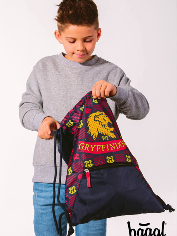 BAAGL  Rdeča in modra šolska torba Baagl Harry Potter Gryffindor z žepom