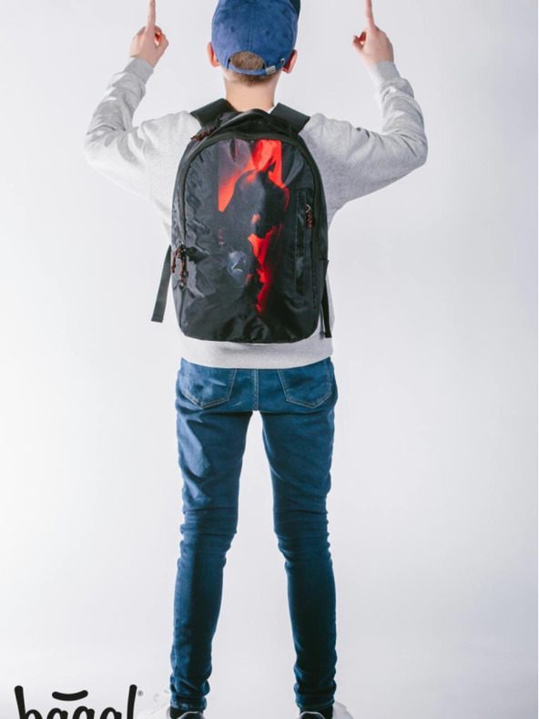 BAAGL  Črni nahrbtnik Baagl eARTh Batman Red