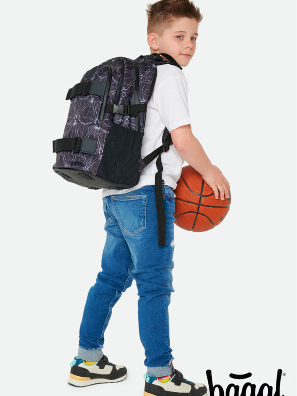 BAAGL  Črni šolski komplet - nahrbtnik, etui, torba Baagl Skate Harry Potter Svetinje smrti