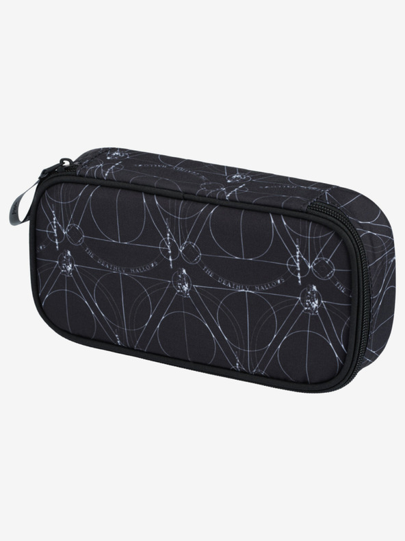 BAAGL  Črni šolski komplet - nahrbtnik, etui, torba Baagl Skate Harry Potter Svetinje smrti