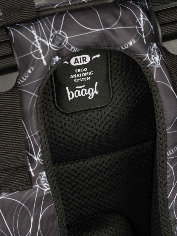 BAAGL  Črni šolski komplet - nahrbtnik, etui, torba Baagl Skate Harry Potter Svetinje smrti