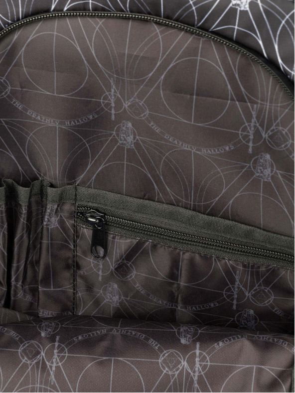 BAAGL  Črni šolski komplet - nahrbtnik, etui, torba Baagl Skate Harry Potter Svetinje smrti