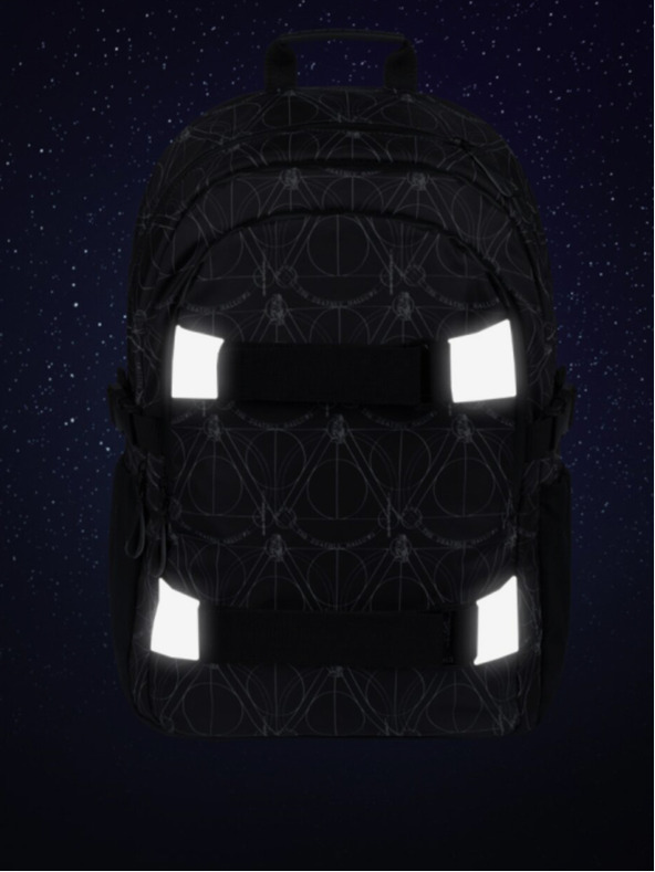 BAAGL  Črni šolski komplet - nahrbtnik, etui, torba Baagl Skate Harry Potter Svetinje smrti