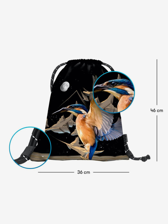 BAAGL  Črna torba Baagl eARTh - Kingfisher by Caer8th