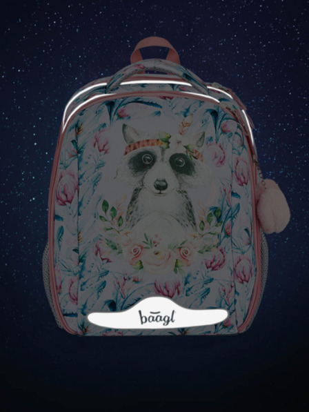 BAAGL  Bela šolska torba Baagl Shelly Raccoon