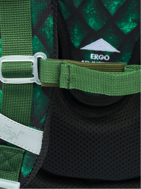 BAAGL  Zelena šolska torba Ergo Baagl Zmaj