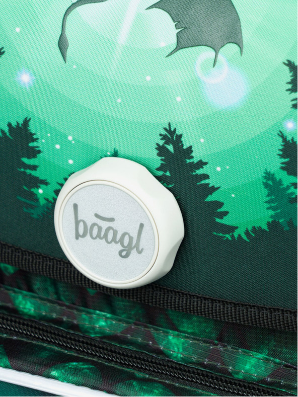 BAAGL  Zelena šolska torba Ergo Baagl Zmaj