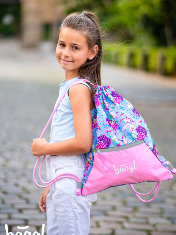 BAAGL  Vijolična torba z žepom Baagl Hummingbird