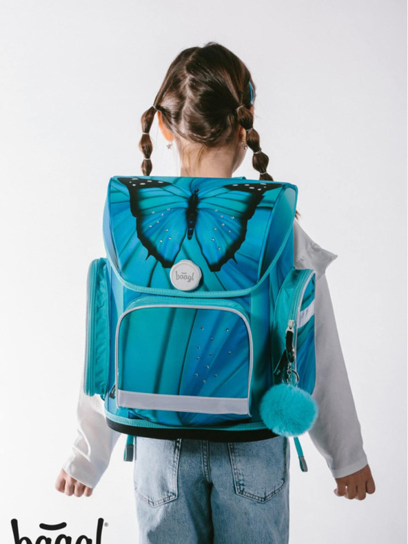 BAAGL  Modri šolski komplet Ergo - aktovka, peresnica, torba Baagl Butterfly