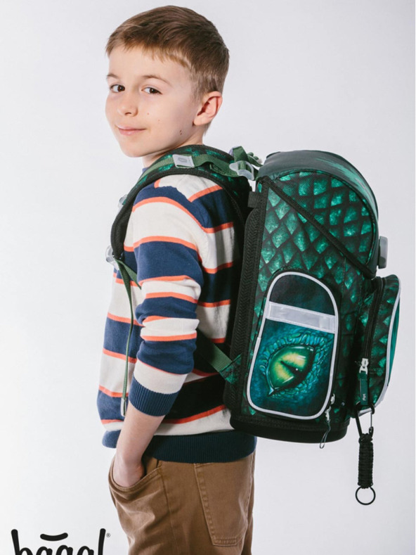 BAAGL  Zeleni šolski komplet Ergo - aktovka, peresnica, torba Baagl Zmajček