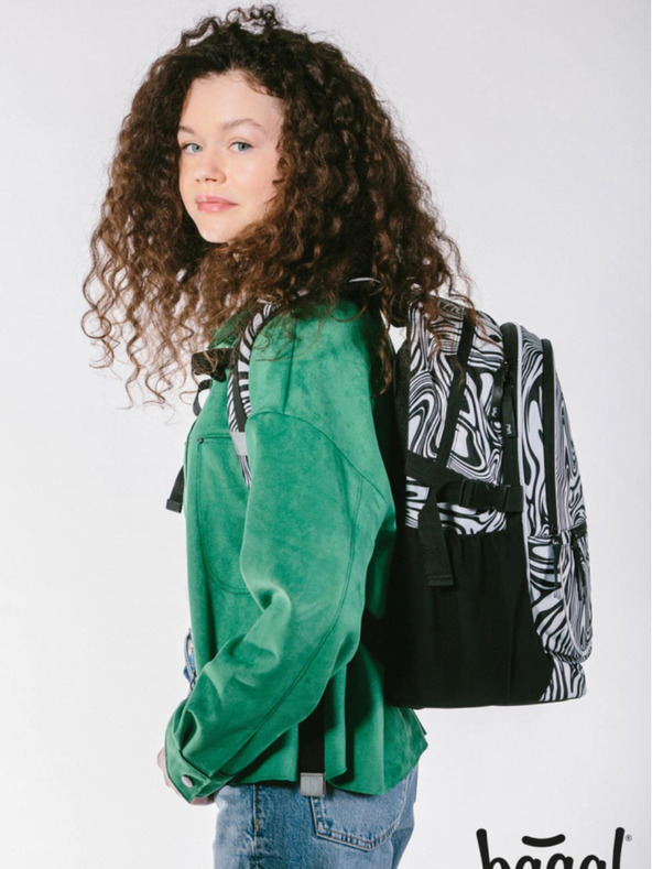 BAAGL  Črn šolski komplet - nahrbtnik, peresnica, torba Baagl Core Mixture