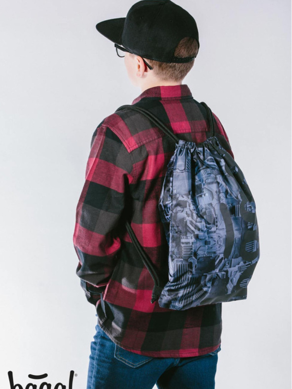 BAAGL  Sivi šolski komplet - nahrbtnik, peresnica, torba Baagl Core Technic