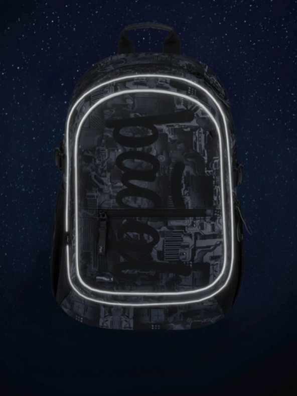 BAAGL  Sivi šolski komplet - nahrbtnik, peresnica, torba Baagl Core Technic