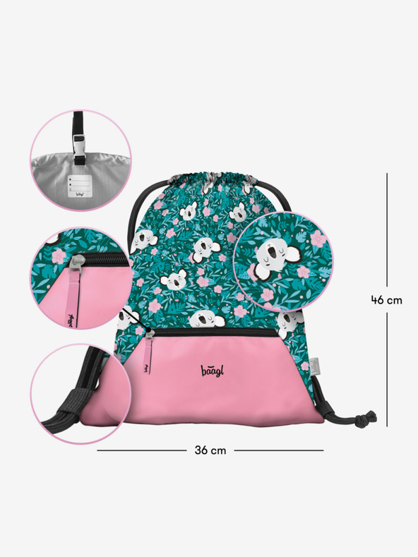 BAAGL  Zelena torba z žepom Baagl Baby Koala