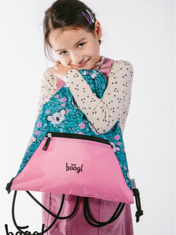 BAAGL  Zelena torba z žepom Baagl Baby Koala