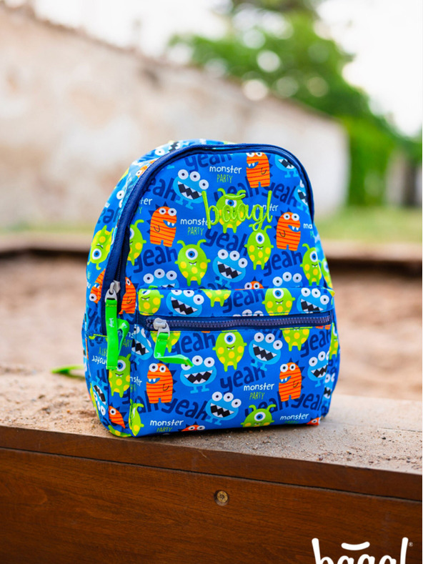 BAAGL  Modri predšolski nahrbtnik Baagl Pošasti