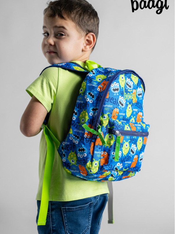 BAAGL  Modri predšolski nahrbtnik Baagl Pošasti