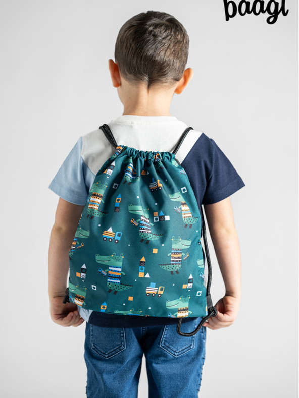 BAAGL  Zelena predšolska torba Baagl Krokodil