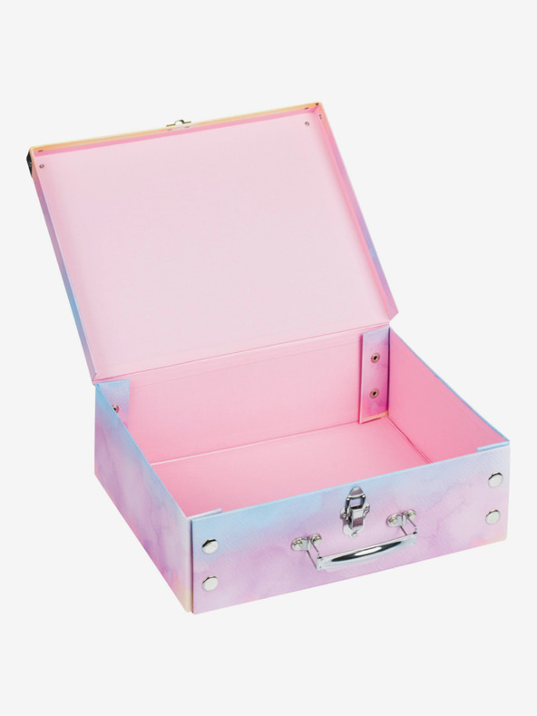 BAAGL  Rožnata zložljiva šolska torba s priborom Baagl Mavrični enorožec