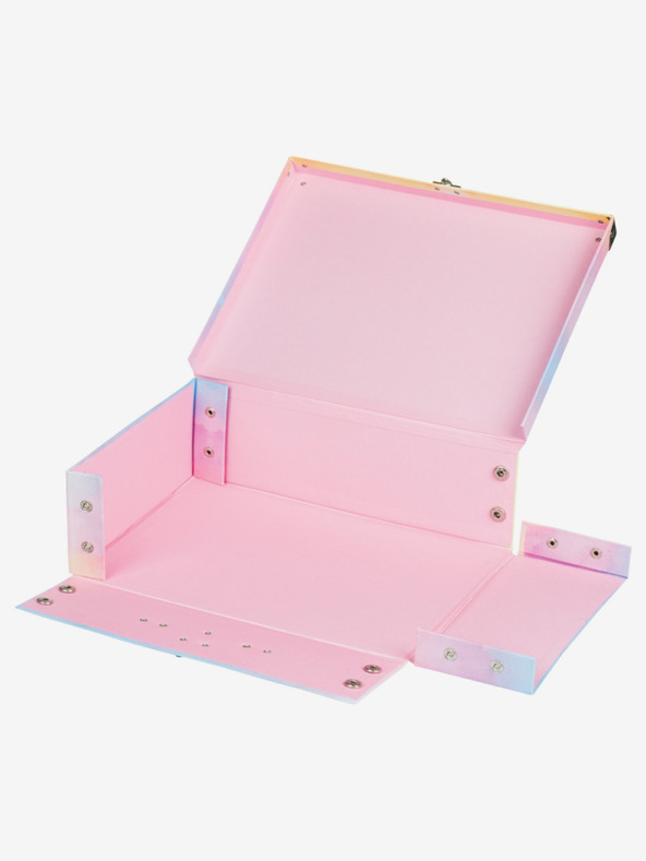 BAAGL  Rožnata zložljiva šolska torba s priborom Baagl Mavrični enorožec