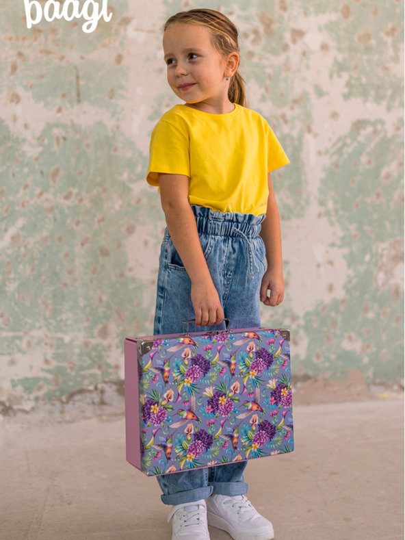 BAAGL  Vijolična zložljiva šolska torba z nastavki Baagl Kolibri