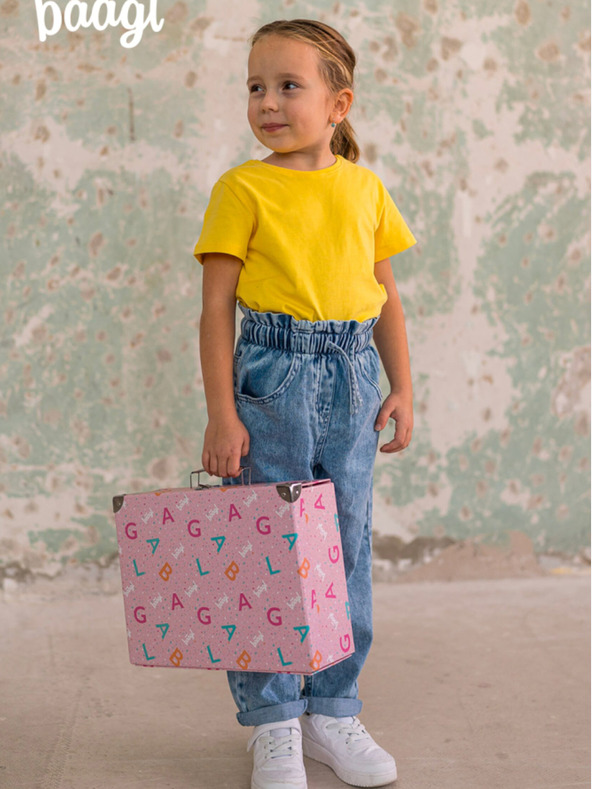 BAAGL  Rožnata zložljiva šolska torba z nastavki Baagl Logo