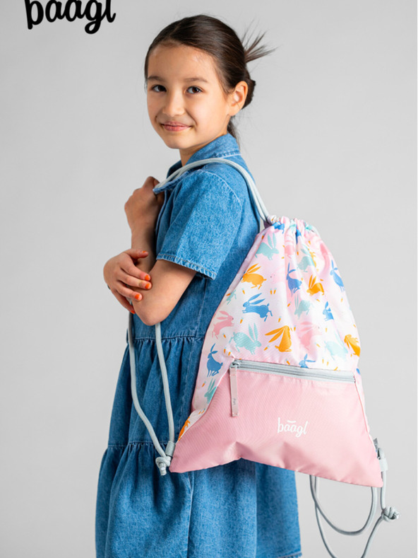 BAAGL  Rožnata torba z žepom Baagl Zajček