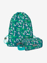 BAAGL  Zeleni šolski komplet - peresnica, torba Baagl Minecraft 2 Silver Creeper