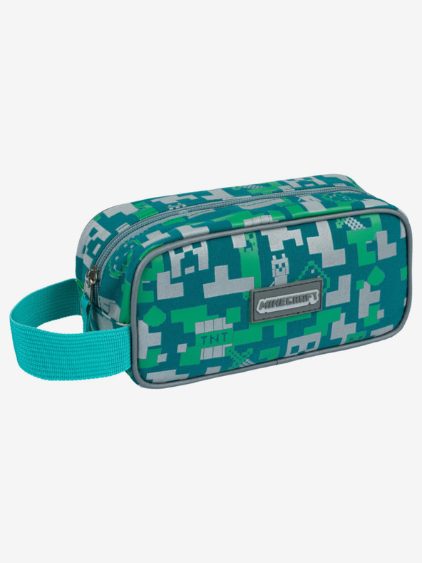 BAAGL  Zeleni šolski komplet - peresnica, torba Baagl Minecraft 2 Silver Creeper