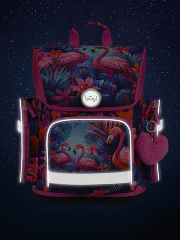 BAAGL  Roza šolska torba Ergo Baagl Flamingi