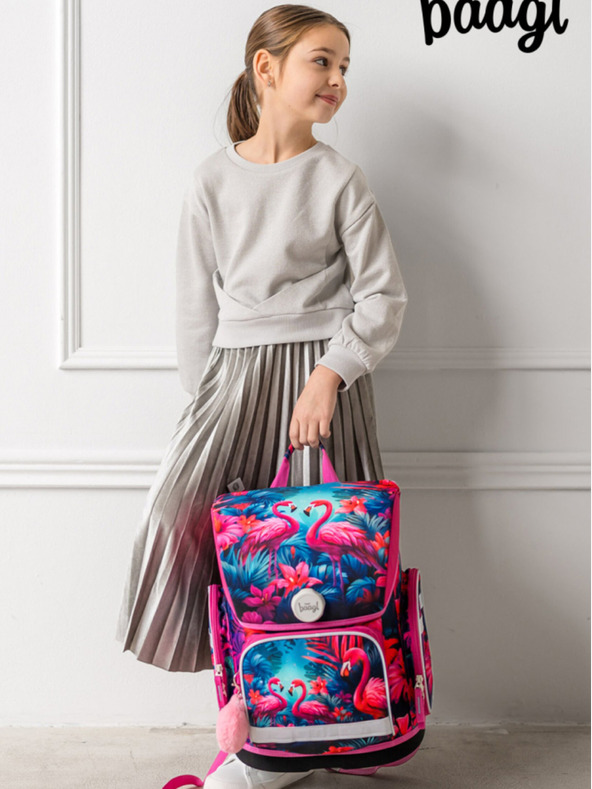 BAAGL  Roza šolska torba Ergo Baagl Flamingi