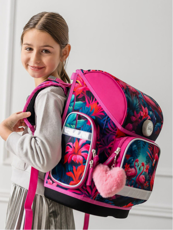 BAAGL  Roza šolska torba Ergo Baagl Flamingi