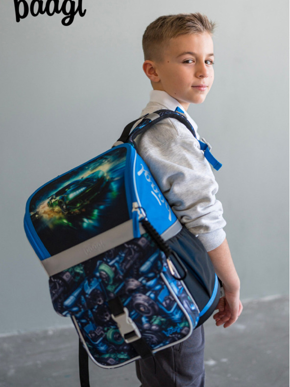 BAAGL  Črn šolski set Zippy - aktovka, peresnica, torbica Baagl Dirkalnik