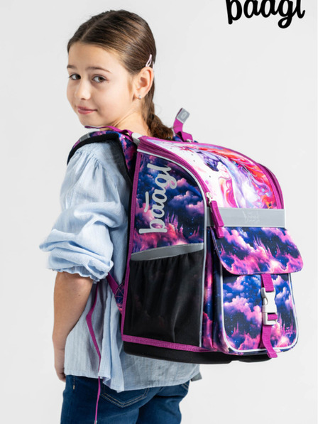 BAAGL  Vijoličen šolski komplet Zippy - aktovka, peresnica, torba Baagl Unicorn Kingdom
