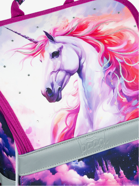 BAAGL  Vijoličen šolski komplet Zippy - aktovka, peresnica, torba Baagl Unicorn Kingdom