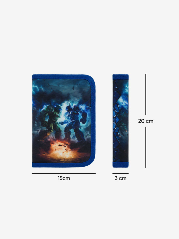 BAAGL  Modra šolska torbica za svinčnike, enojna stopnja Baagl Roboti