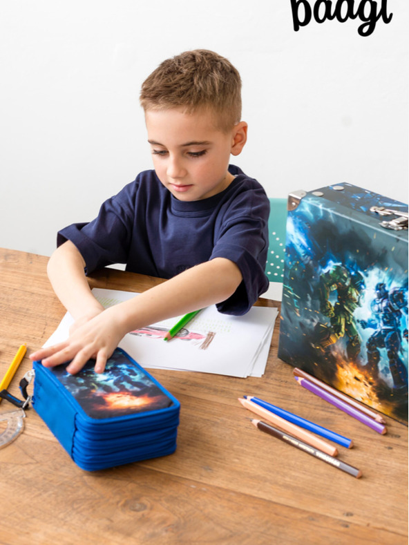 BAAGL  Modri šolski peresnik 3-stopenjski Baagl Roboti