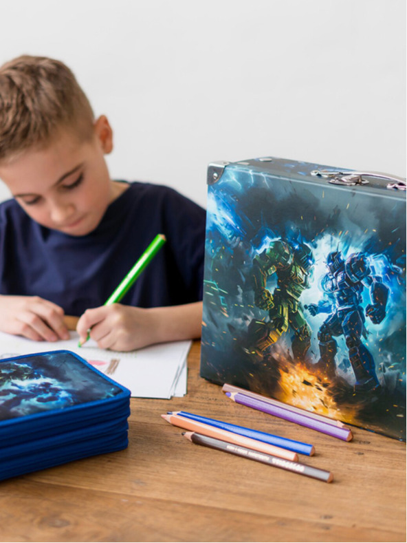 BAAGL  Modri šolski peresnik 3-stopenjski Baagl Roboti