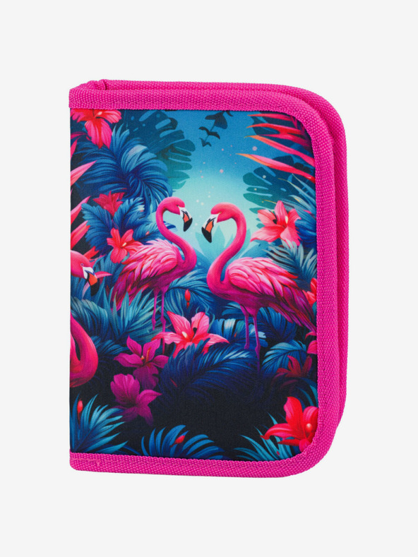 BAAGL  Rožnata šolska peresnica za eno stopnjo Baagl Flamingi