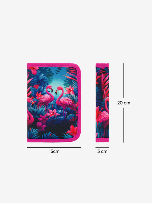 BAAGL  Rožnata šolska peresnica za eno stopnjo Baagl Flamingi