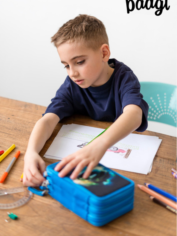 BAAGL  Modri šolski svinčnik trije nivoji Baagl Dirkalnik