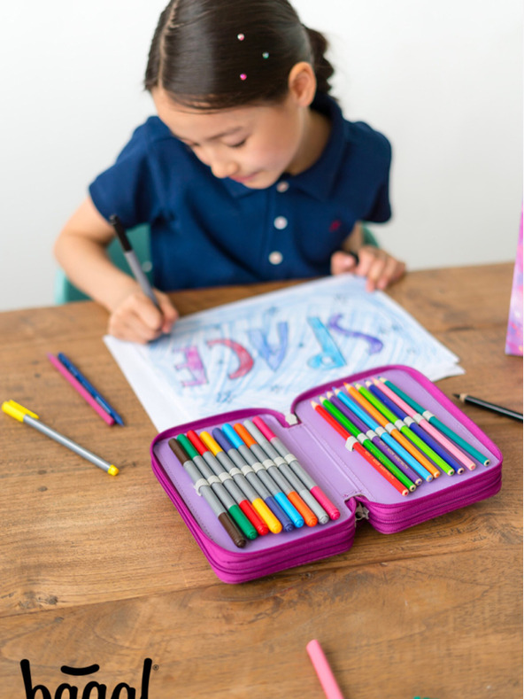 BAAGL  Vijolični šolski svinčnik trije nivoji Baagl Kraljestvo enorogov