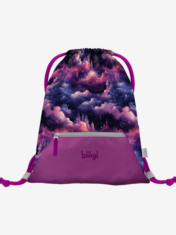 BAAGL  Vijolična torba z žepom Baagl Unicorn Kingdom