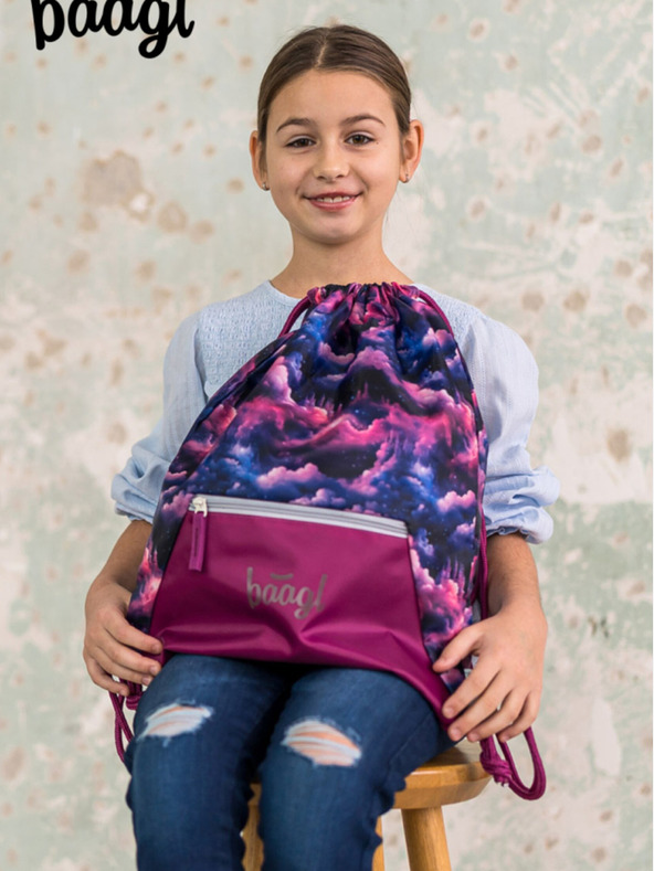 BAAGL  Vijolična torba z žepom Baagl Unicorn Kingdom