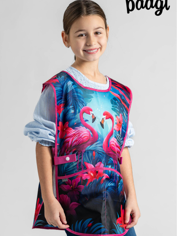 BAAGL  Roza otroški predpasnik Baagl Flamingi