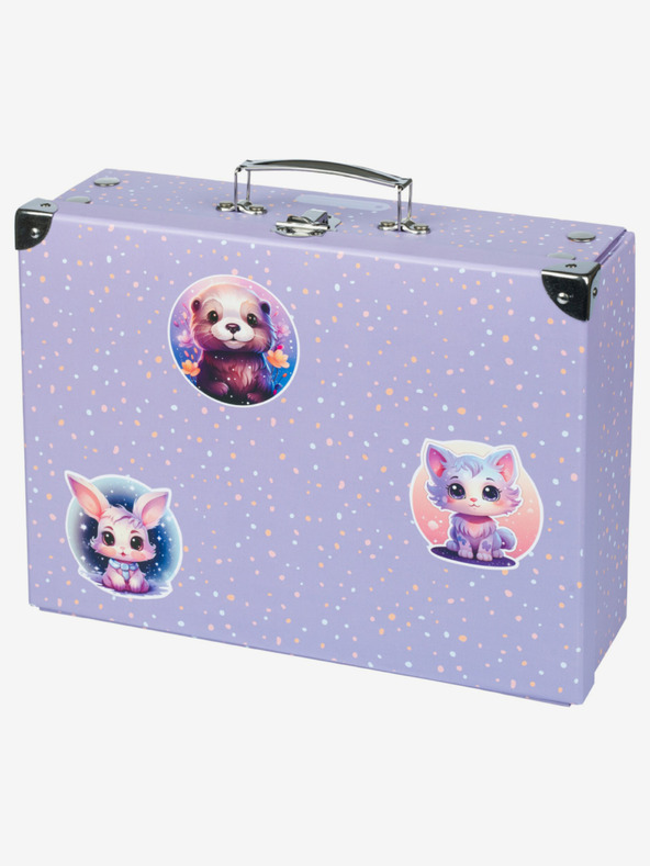 BAAGL  Vijolična zložljiva šolska torbica s priborom Baagl Hišni ljubljenčki