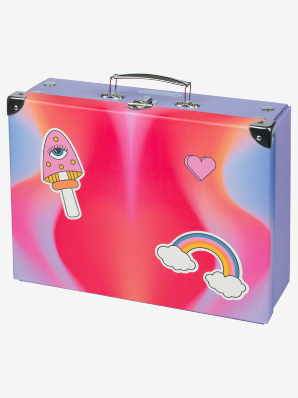 BAAGL  Rdeča zložljiva šolska torbica s priborom Baagl Hippie