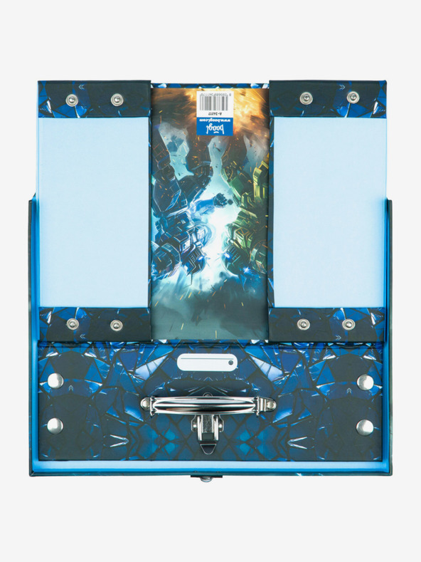 BAAGL  Črni zložljivi šolski kovček z opremo Baagl Roboti