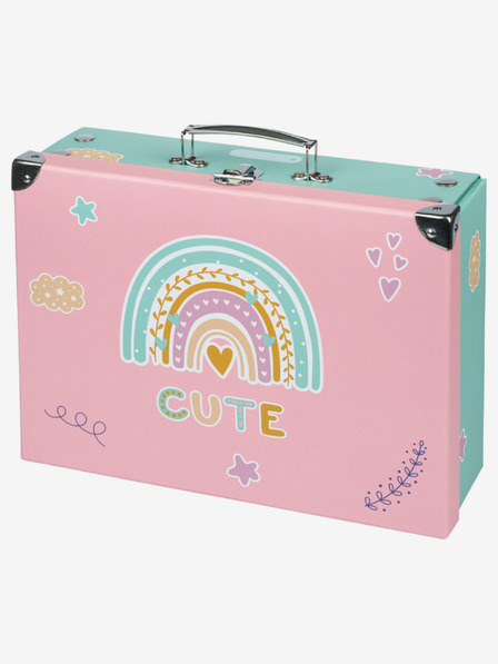 BAAGL  Rožnata zložljiva šolska torba z nastavki Baagl Rainbow