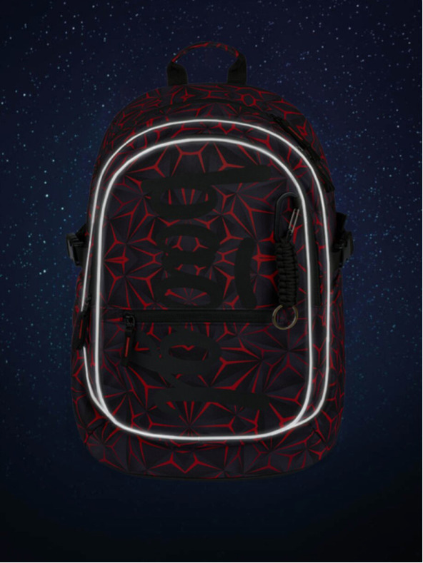 BAAGL  Črni šolski komplet - nahrbtnik, peresnica, torba Baagl Core Red Polygon